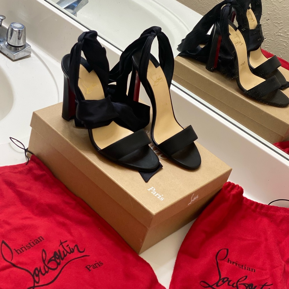 Open Toe Red Bottom Wrap Up Heels